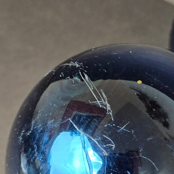 Frontgate Royal Blue Gold Beaded Pearl Glass Ornaments Set Of 2 Luxury 4 Inch - Picture 8 of 10